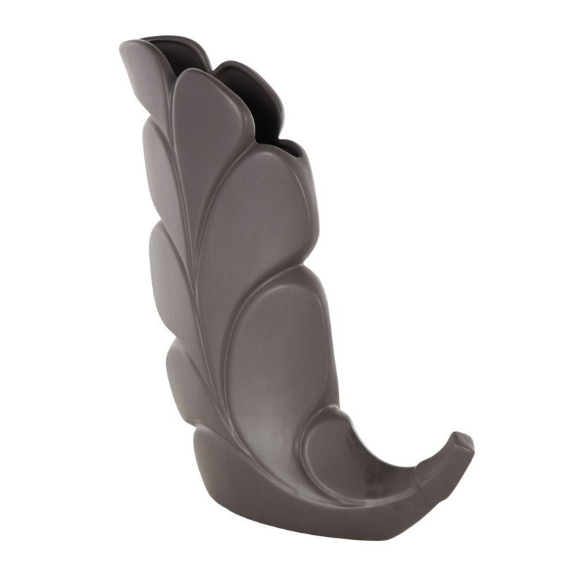 Vase en céramique Cole and Grey, H 14,95 po x l 14,05 po x P 3,8 po, Noir