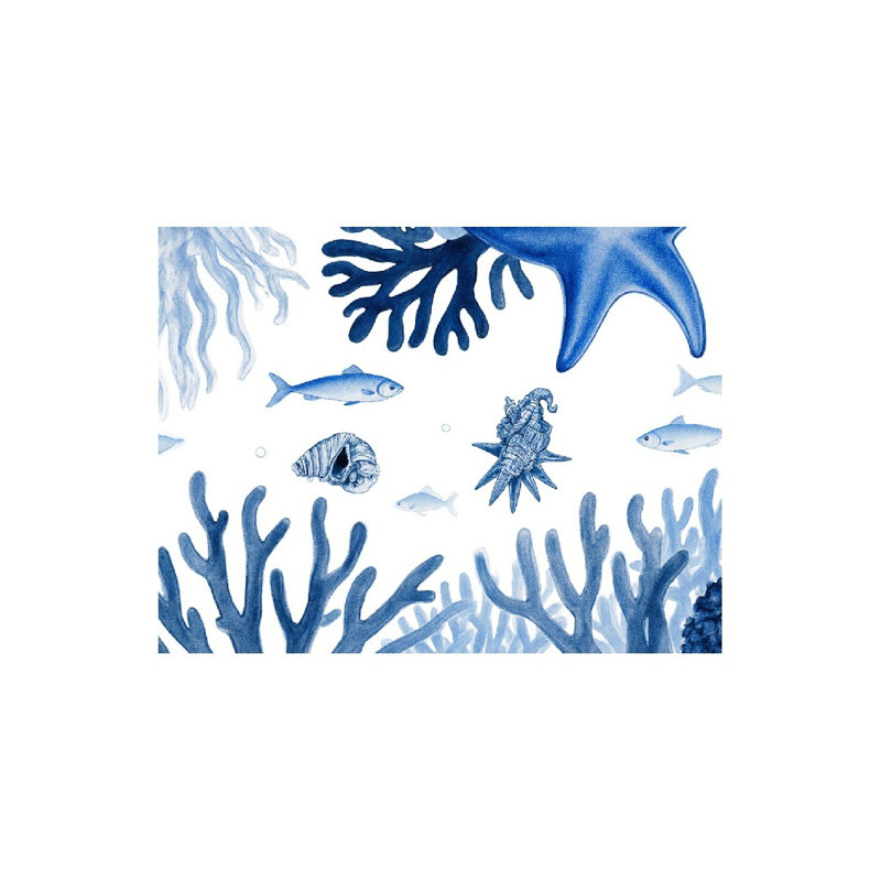 Tapis pour salle de bain Vivid Blue Coral Fish, 16 x 24