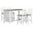 Seavyn 5-Piece Rustic Dining Set with Solid Rubber Wood and Woven Fabric Seating-117431346-117431345