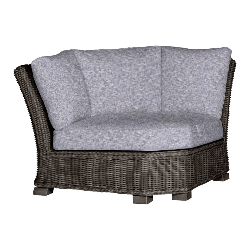Canapé modulaire rustique tissé - Noyer noir, Pas de soudure, Noir noyer, Velours indigo