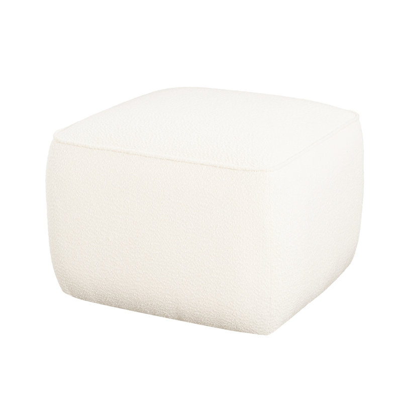 White Boucle In Square Shape With Dense Foam Padding And Pocket Coil Spring System For Maximum Comfort, A Modern Home Ambiance, 22.62” W X D 16.48” H - Covered Non Marking Foot Caps, Modular ,