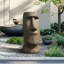 Statue de tête de l'île de Pâques de 35,6 po de hauteur - décoration emblématique Moai pour la cour de jardin
