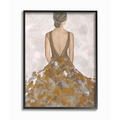 «Ballerina Woman Brown Gray», reproduction d'art graphique