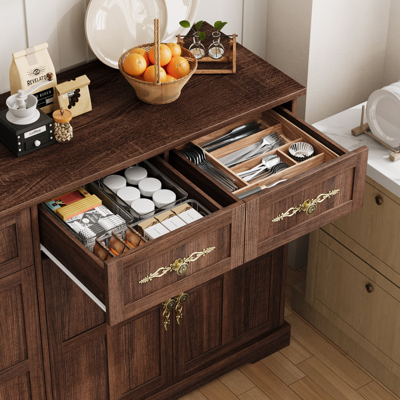 Buffet moderne brun de 63 po