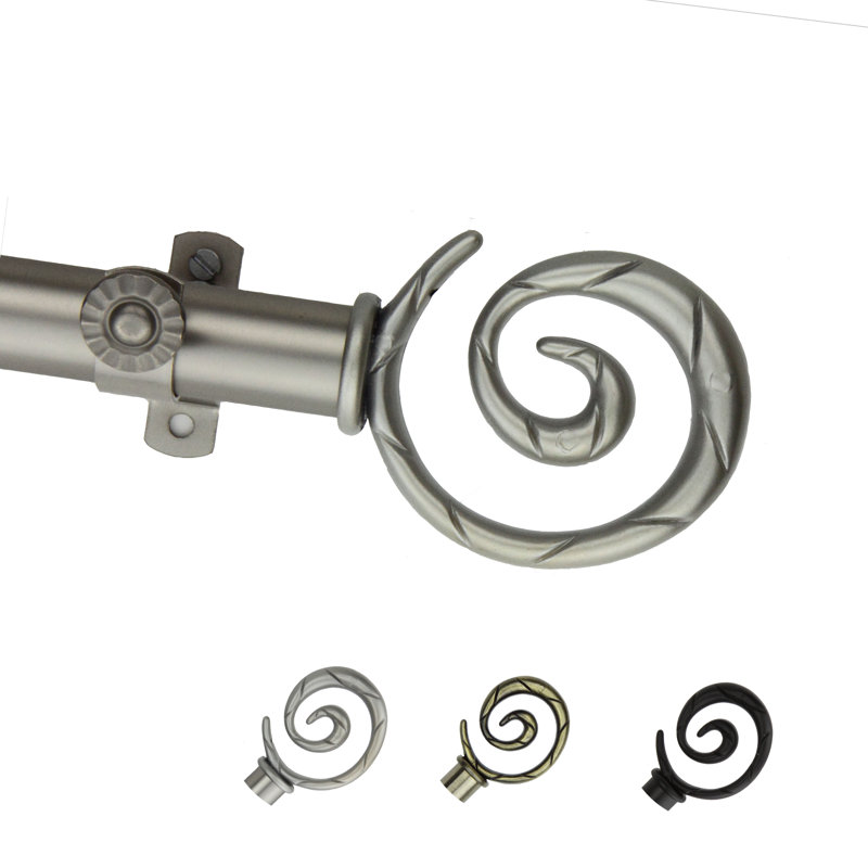Tringle à rideaux simple Mcewen, l 66 à 120 po, Nickel satiné
