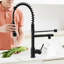 Robinet de cuisine commercial avec robinet escamotable en bronze huilé, poignée simple, rotation de 360 degrés, rempli de céramique, robinet d'objet contemporain en bronze, poignée levier, tournant, robinet, moderne