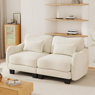 70.8''Modern Chenille Loveseat Sofa with Modular Ottoman
