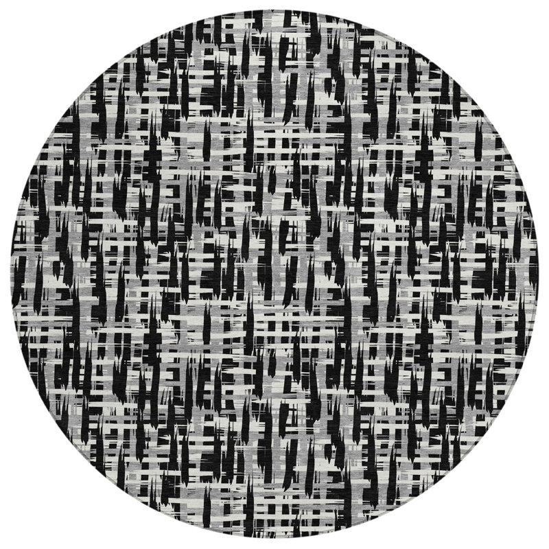 Tapis rond noir 8 po