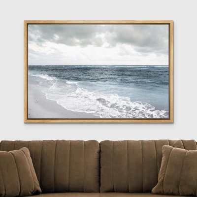 Coastal Beach " Washed Out Cloudy Gray Beach Shore "