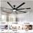 84-inch large black ceiling fan with remote control-1553934599