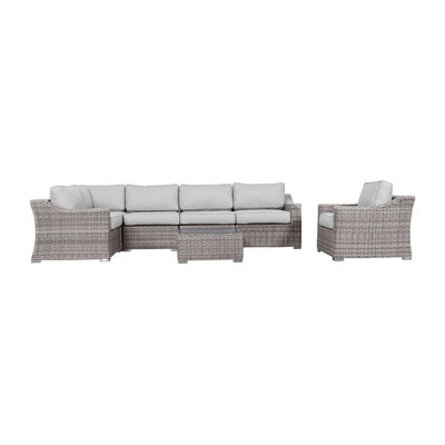 Saffi Wicker Fully Assembled 5 - Person Seating Group with Cushions