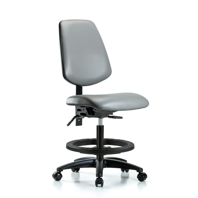 Kynzleigh Vinyl Task Chair, No, Light Gray