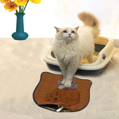 Durable Cat Litter Mat, 15.7 x 19.7 inches | 50% PVC / 50% Polyester, Machine Washable & Vacuum Friendly | Perfect for Easy Cleanup, Non-Slip Design to Keep Your Home Clean & Fresh, Ideal for Pet Owners