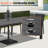 Rectangular Outdoor Dining Table with Umbrella Hole and Aluminum Frame-571346935-603164267
