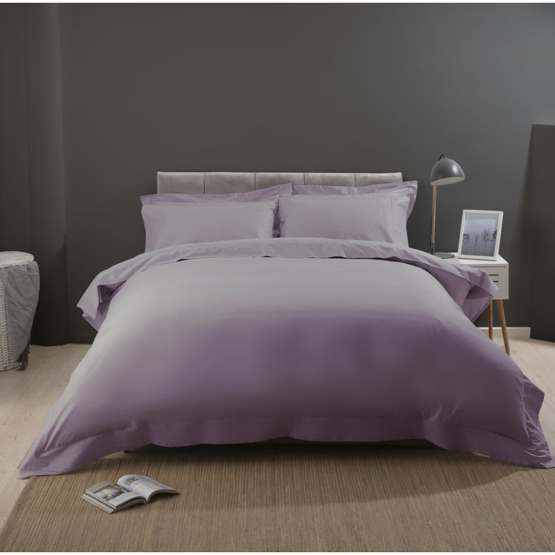 Plain Dye 400 TC Egyptian-Quality Cotton Cotton Solid Colour Duvet Cover, Mulberry, King  Duvet Cover