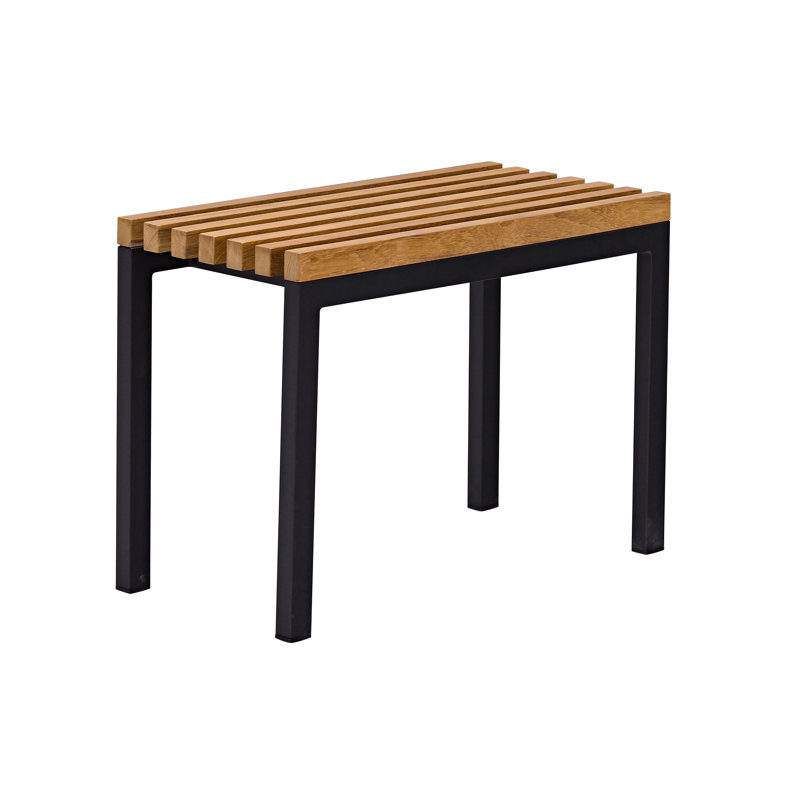 Table d’appoint en bois massif Elian, Élevé, Blanc