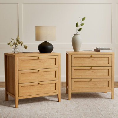Table de chevet Farmhouse avec multiprise intégrée pour chambre à coucher, salon