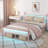Bed Frame With Headboard And Footboard,heavy Duty Steel Slats Support Metal Bed Frame With Charging Station,-1541566197-1541566203