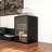 Modern Accent Cabinet With Glass Door & Interior Shelf Storage