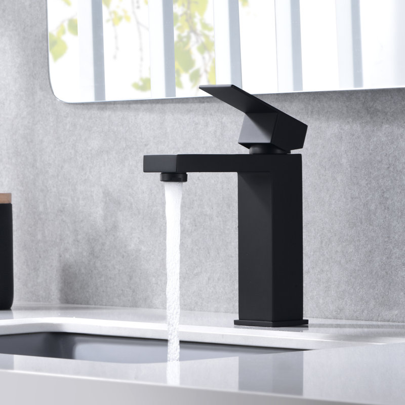 Robinet de salle de bain monotrou Sumerain, Noir mat