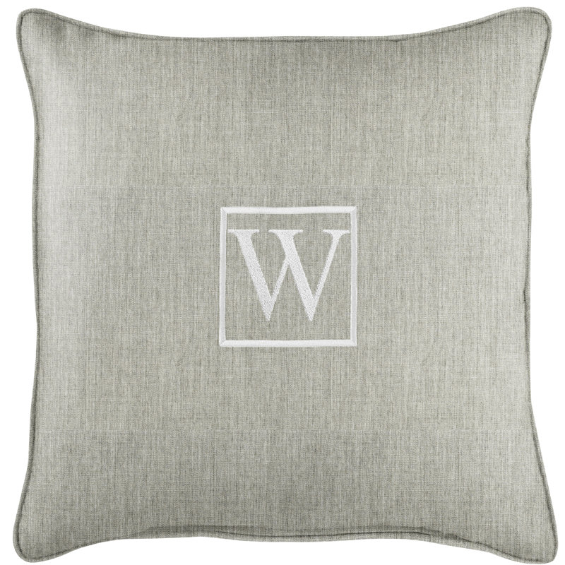 Kettil Embroidered Sunbrella® Outdoor Throw Pillow, Granite Gray, W
