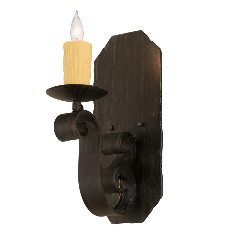 Renzo 1 - Light Candle Wall Light, Antique Iron