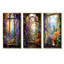 Ensemble de 4 décorations murales mauves et jaunes-2103368118-2103368105