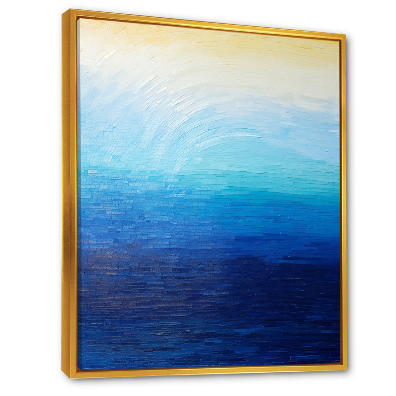 «Blue Spectral Solitude I» sur toile, Cadre flottant doré, H 40 po x l 30 po x P 1,5 po