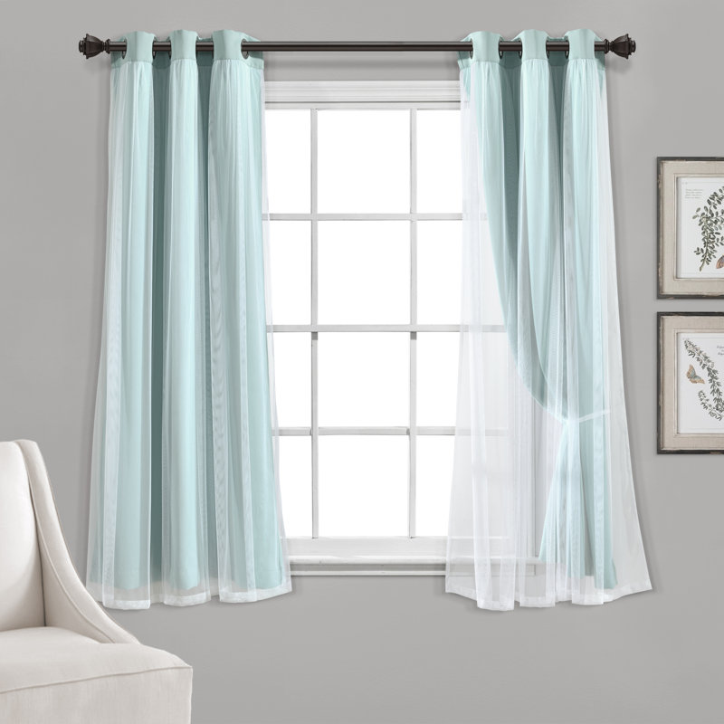 Rideaux unis occultant et isolants, L 38 po x L 84 po, Bleu
