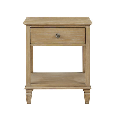 Classic Bedside Storage Unit - Natural, Rustic Detail Nightstand Functional