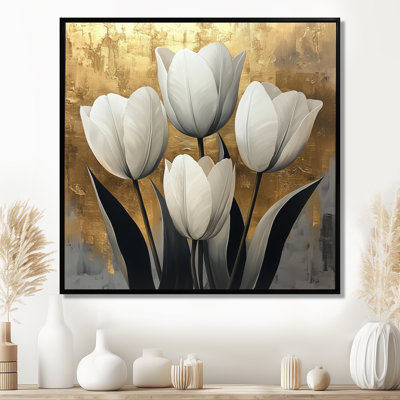 Forme géométrique des tulipes dorées pures - art mural Tulipes