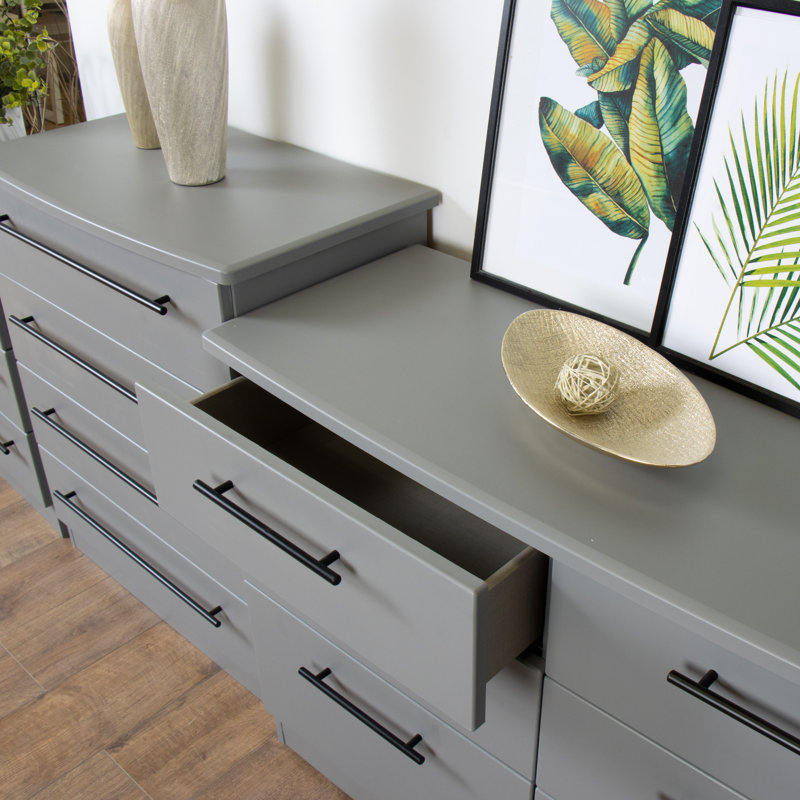 Fully Assembled Malicia 3 Drawer 76.5Cm W Chest of Drawers, Dusk Grey