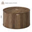 Table basse 31,5 "en bois massif avec base cylindrique
