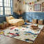 Tapis crème pour enfant 5 pi x 8 pi (5 pi 3 po x 7 pi 7 po) crème Maverick, tapis contemporain, à poils moyens et résistant aux taches-1921987685