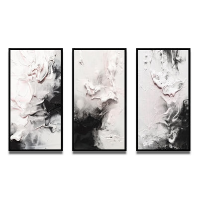 «White Twist Watercolor», 3 pièces sur toile