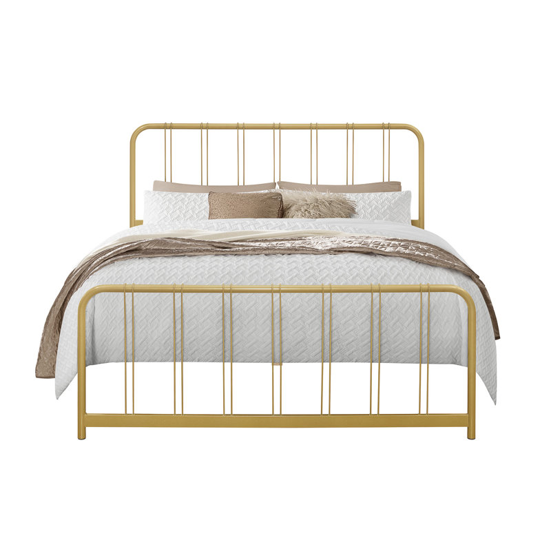 Emden Metal Slat Bed, Twin, Gold