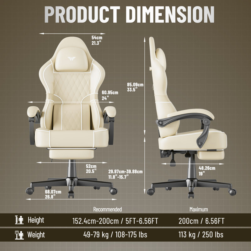 Fauteuil de jeu ergonomique Soontrans, Beige