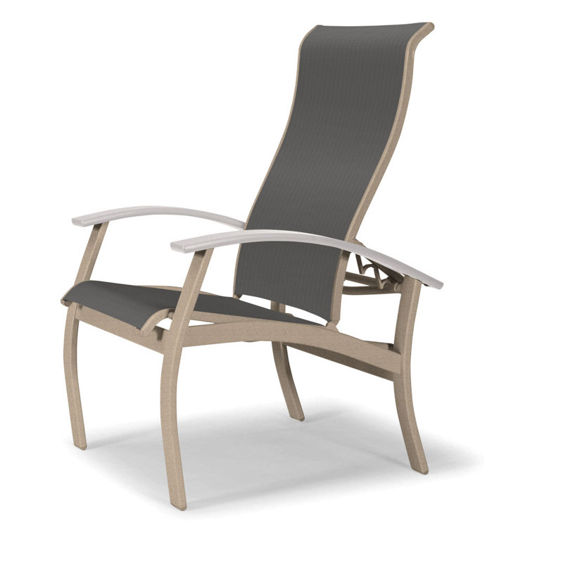 Chaise de patio Askar, Blanc, Titane Sunbrella®, Désert texturé