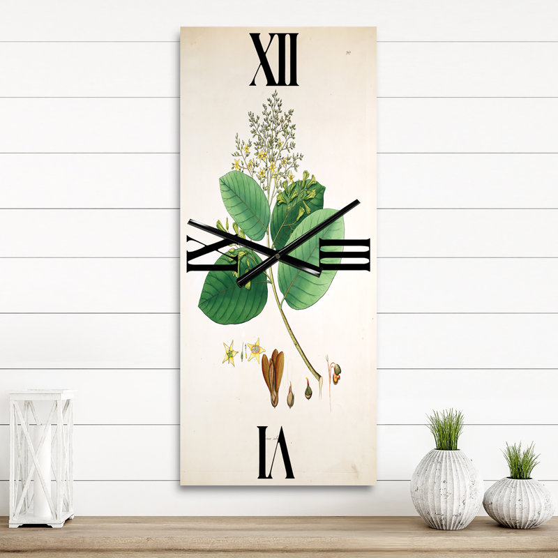Horloge murale rétro Vintage Botanicals III, Petit