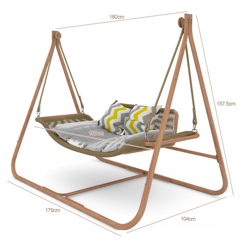 Chaise balançoire double avec support Sesalie