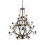 Lustre à trois niveaux de 65 po en forme de tonneau 16 lumières