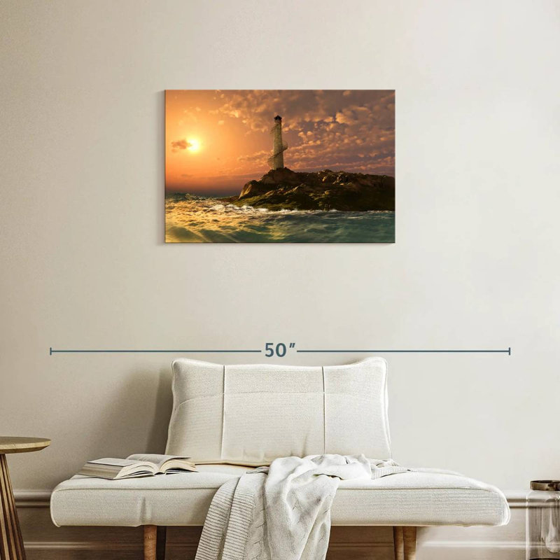 Aletra Coastal Lighthouse Sunset, 20" H x 30" W