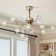 Sairy 42'' Ceiling Fan with 12-light Sputnik Chandelier 6 Speeds and Reverse