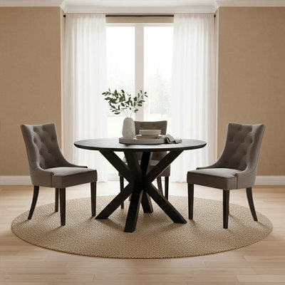 Round Metal Base Dining Table