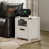 Plateau blanc antique / structure noyer antique