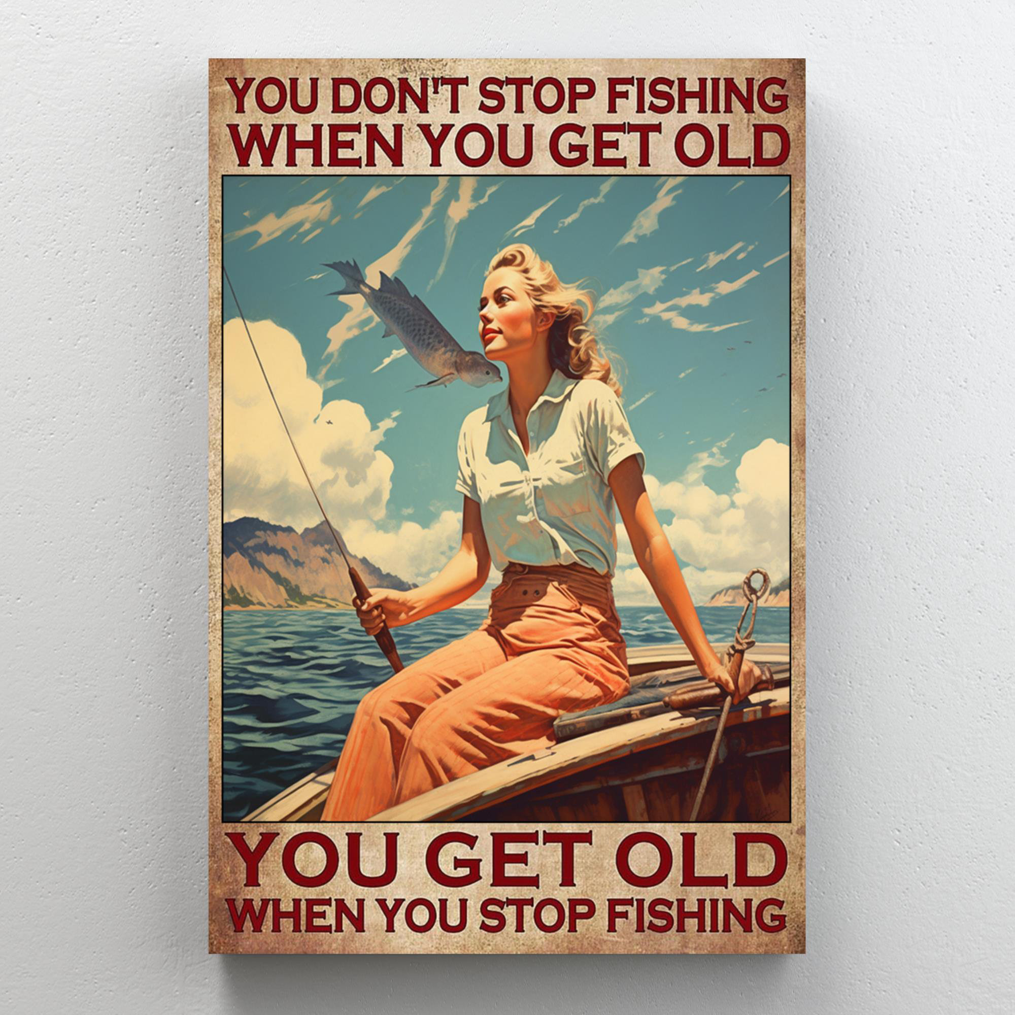 When You Stop Fishing - 1 Piece Rectangle Graphic When You Stop Fishing - 1  Piece Rectangle Graphic Art Print On Wrapped Canvas On Canvas Print