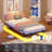 Floating Bed Frame With Led Lights,Metal Platform Bed With Heavy Duty Steel Slats And 4 Mattress Slide Stopper,Metal Floating Bed Frames For Kids,No Box Spring Needed,Black-1405875631