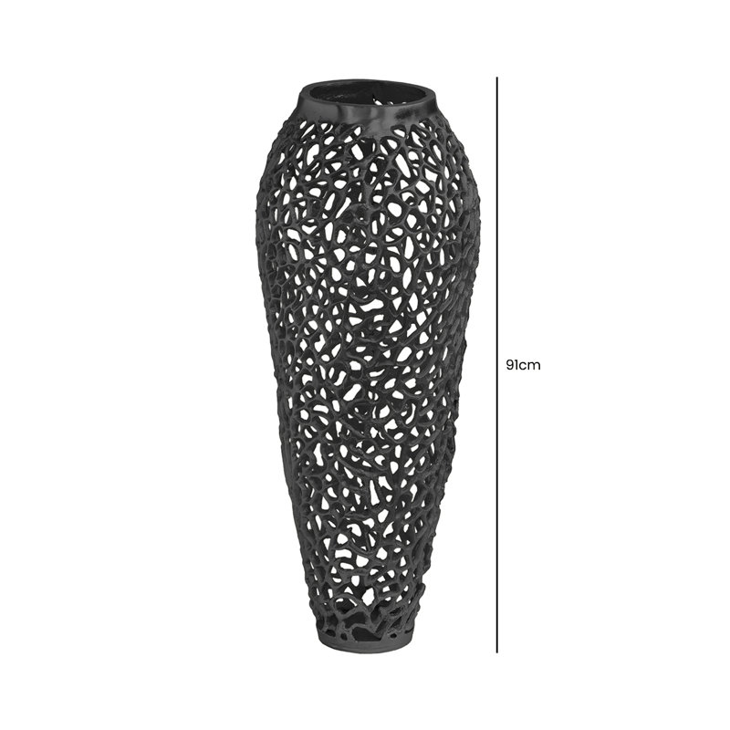 Midpines Metal Floor Vase, Black, 91cm H x 33cm x 33cm