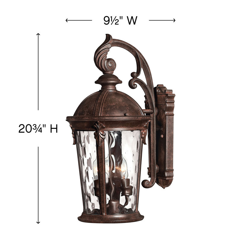 Windsor River Rock 3 - Bulb Outdoor Wall Lantern, Incandescent