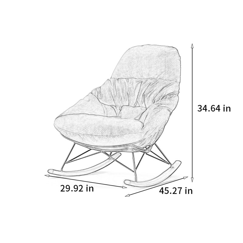 Chaise berçante élégante et pratique, Jaune